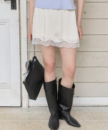 GIUNON | satin lace mini skirt / サテンレースミニスカート(スカート)