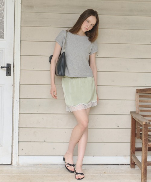 GIUNON(ジウノン)の「satin lace mini skirt / サテンレースミニスカート(スカート・レディース・ピンク/グリーン/アイボリー・FREE)」の16枚目の写真