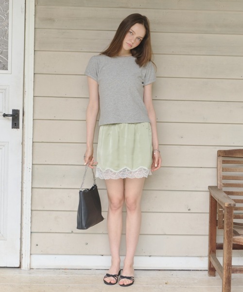 GIUNON(ジウノン)の「satin lace mini skirt / サテンレースミニスカート(スカート・レディース・ピンク/グリーン/アイボリー・FREE)」の19枚目の写真