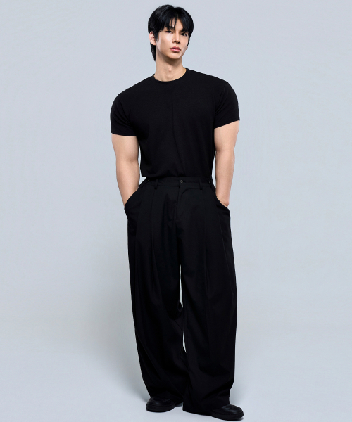 PHYSICAL GARMENTS（フィジカルガーメンツ）の「P2619 マルチツーピンタックワイドスラックス [ブラック]（その他パンツ・メンズ・ブラック・X-LARGE/XX-LARGE/MEDIUM/XXX-LARGE/LARGE）」の3枚目の写真