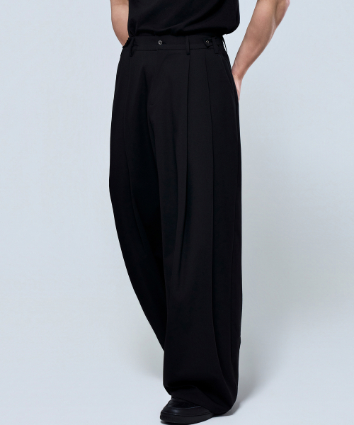 PHYSICAL GARMENTS（フィジカルガーメンツ）の「P2619 マルチツーピンタックワイドスラックス [ブラック]（その他パンツ・メンズ・ブラック・X-LARGE/XX-LARGE/MEDIUM/XXX-LARGE/LARGE）」の5枚目の写真