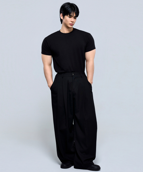 PHYSICAL GARMENTS（フィジカルガーメンツ）の「P2619 マルチツーピンタックワイドスラックス [ブラック]（その他パンツ・メンズ・ブラック・X-LARGE/XX-LARGE/MEDIUM/XXX-LARGE/LARGE）」の9枚目の写真
