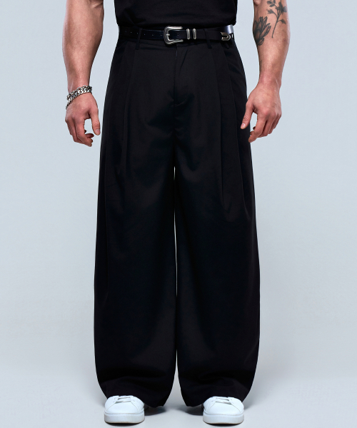PHYSICAL GARMENTS（フィジカルガーメンツ）の「P2619 マルチツーピンタックワイドスラックス [ブラック]（その他パンツ・メンズ・ブラック・X-LARGE/XX-LARGE/MEDIUM/XXX-LARGE/LARGE）」の11枚目の写真