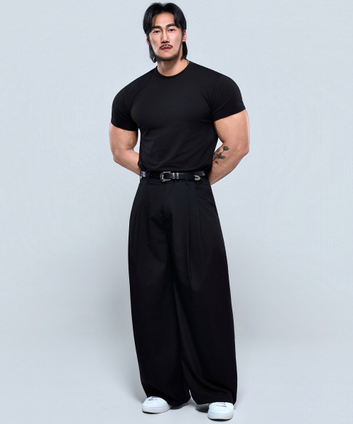 PHYSICAL GARMENTS（フィジカルガーメンツ）の「P2619 マルチツーピンタックワイドスラックス [ブラック]（その他パンツ・メンズ・ブラック・X-LARGE/XX-LARGE/MEDIUM/XXX-LARGE/LARGE）」の13枚目の写真