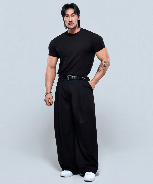 PHYSICAL GARMENTS（フィジカルガーメンツ）の「P2619 マルチツーピンタックワイドスラックス [ブラック]（その他パンツ・メンズ・ブラック・X-LARGE/XX-LARGE/MEDIUM/XXX-LARGE/LARGE）」の20枚目の写真