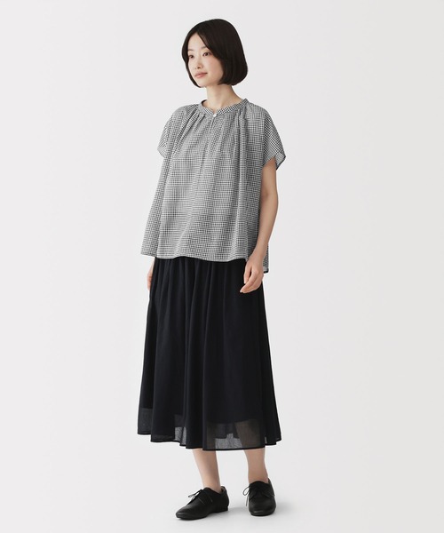 無印良品(ムジルシリョウヒン)の「婦人 強撚 シアーフレンチスリーブブラウス(シャツ/ブラウス・レディース・ブラック/ダークグリーン/ホワイト系/ブラック系・S/M/L/XL)」の16枚目の写真