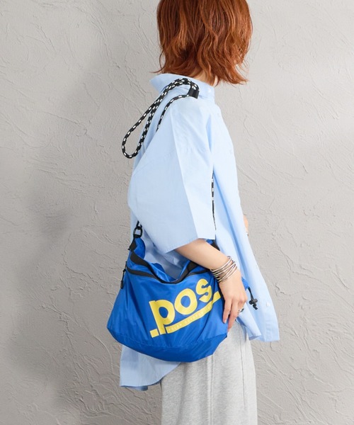 POLeR（ポーラー）の「[POLeR/ポーラー] ドロストリング 巾着スリングバッグ（ショルダーバッグ・レディース・ブルー/ブラック/ライトグレー・ONE SIZE）」の3枚目の写真