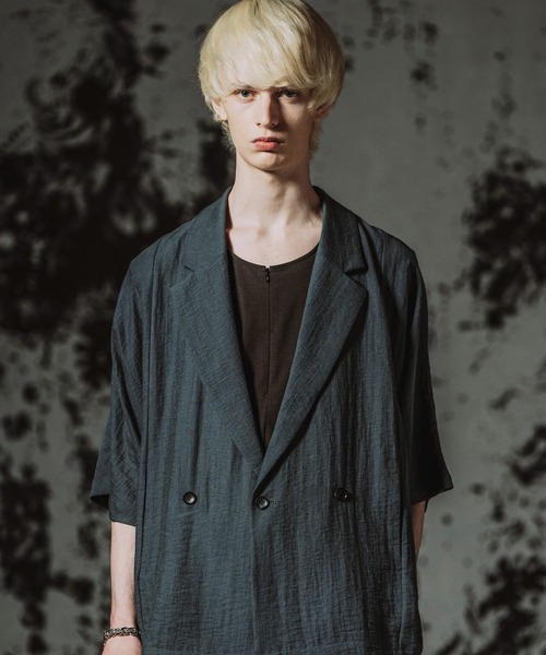 NO ID.（ノーアイディ）の「【NO ID.】Dolman Half Sleeve 2Way Jacket / ドルマン ハーフスリーブ 2ウェイ ジャケット（テーラードジャケット・メンズ・ブラック/グレー/ブルーグレー・ONE SIZE）」の6枚目の写真