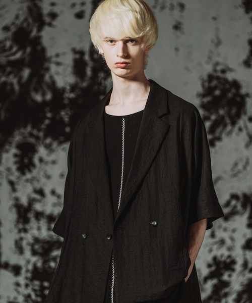 NO ID.（ノーアイディ）の「【NO ID.】Dolman Half Sleeve 2Way Jacket / ドルマン ハーフスリーブ 2ウェイ ジャケット（テーラードジャケット・メンズ・ブラック/グレー/ブルーグレー・ONE SIZE）」の7枚目の写真