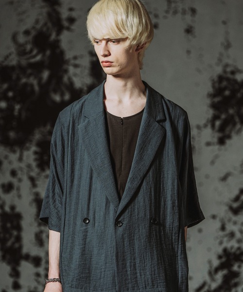 NO ID.（ノーアイディ）の「【NO ID.】Dolman Half Sleeve 2Way Jacket / ドルマン ハーフスリーブ 2ウェイ ジャケット（テーラードジャケット・メンズ・ブラック/グレー/ブルーグレー・ONE SIZE）」の10枚目の写真