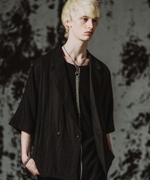 NO ID.（ノーアイディ）の「【NO ID.】Dolman Half Sleeve 2Way Jacket / ドルマン ハーフスリーブ 2ウェイ ジャケット（テーラードジャケット・メンズ・ブラック/グレー/ブルーグレー・ONE SIZE）」の11枚目の写真
