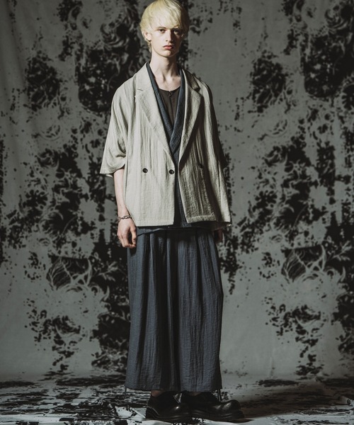 NO ID.（ノーアイディ）の「【NO ID.】Dolman Half Sleeve 2Way Jacket / ドルマン ハーフスリーブ 2ウェイ ジャケット（テーラードジャケット・メンズ・ブラック/グレー/ブルーグレー・ONE SIZE）」の15枚目の写真
