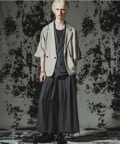 NO ID.（ノーアイディ）の「【NO ID.】Dolman Half Sleeve 2Way Jacket / ドルマン ハーフスリーブ 2ウェイ ジャケット（テーラードジャケット・メンズ・ブラック/グレー/ブルーグレー・ONE SIZE）」の17枚目の写真