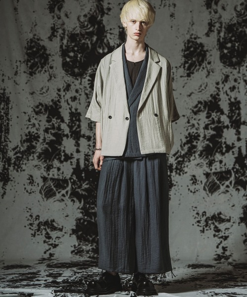NO ID.（ノーアイディ）の「【NO ID.】Dolman Half Sleeve 2Way Jacket / ドルマン ハーフスリーブ 2ウェイ ジャケット（テーラードジャケット・メンズ・ブラック/グレー/ブルーグレー・ONE SIZE）」の18枚目の写真