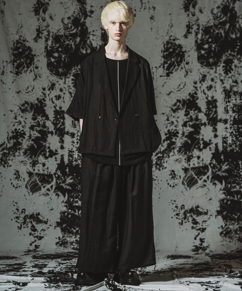 NO ID.（ノーアイディ）の「【NO ID.】Dolman Half Sleeve 2Way Jacket / ドルマン ハーフスリーブ 2ウェイ ジャケット（テーラードジャケット・メンズ・ブラック/グレー/ブルーグレー・ONE SIZE）」の8枚目の写真