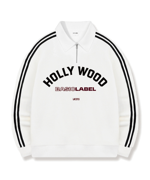 BASIC LABEL（ベーシックラベル）の「Hollywood Oversized Track Caravan Zip-Up 2 Color [BLBM_6002]（スウェット・レディース・ホワイト/ブラック・SMALL/MEDIUM/LARGE/X-LARGE）」の4枚目の写真