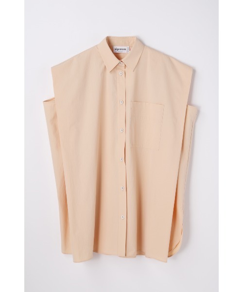 nagonstans(ナゴンスタンス)の「no-sleeves big shirt(シャツ/ブラウス・レディース・オレンジ系その他/レッド/ホワイト・MEDIUM)」の3枚目の写真