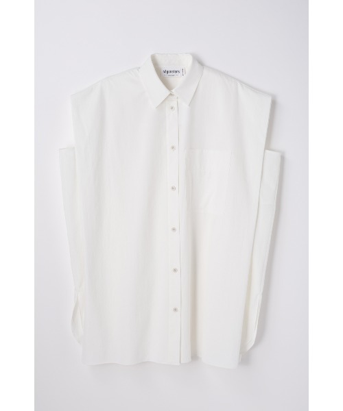 nagonstans(ナゴンスタンス)の「no-sleeves big shirt(シャツ/ブラウス・レディース・オレンジ系その他/レッド/ホワイト・MEDIUM)」の2枚目の写真