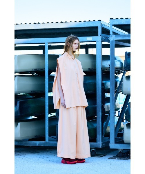 nagonstans(ナゴンスタンス)の「no-sleeves big shirt(シャツ/ブラウス・レディース・オレンジ系その他/レッド/ホワイト・MEDIUM)」の6枚目の写真
