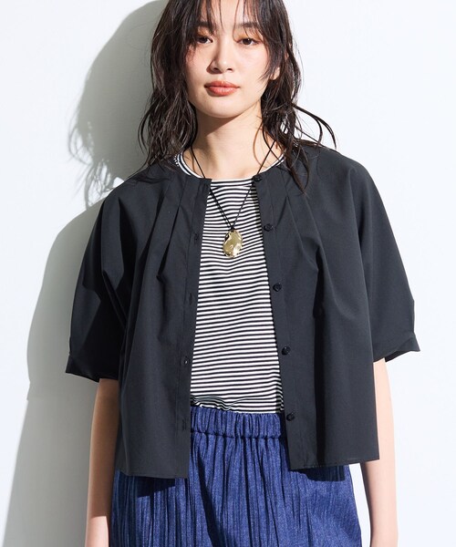 INDIVI（インディヴィ）の「【撥水／UVカット】タックデザインブラウス（シャツ/ブラウス・レディース・ダークブラウン/ブラック・05/13/15 /38/34/19）」の11枚目の写真