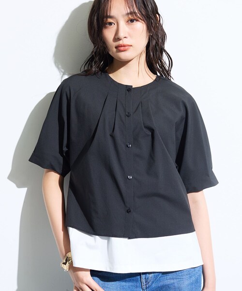 INDIVI（インディヴィ）の「【撥水／UVカット】タックデザインブラウス（シャツ/ブラウス・レディース・ダークブラウン/ブラック・05/13/15 /38/34/19）」の13枚目の写真
