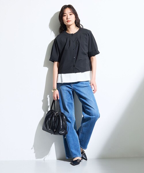 INDIVI（インディヴィ）の「【撥水／UVカット】タックデザインブラウス（シャツ/ブラウス・レディース・ダークブラウン/ブラック・05/13/15 /38/34/19）」の15枚目の写真