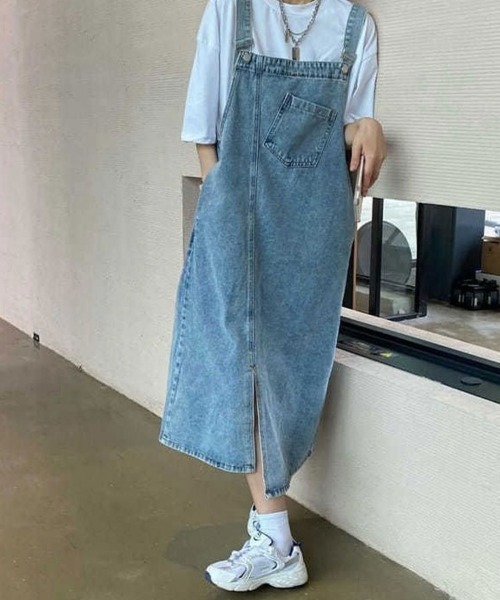 Flugge(フラッジー)の「デニムサロペット(サロペット/オーバーオール・レディース・ブルー・LARGE)」の1枚目の写真