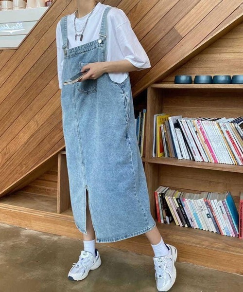 Flugge(フラッジー)の「デニムサロペット(サロペット/オーバーオール・レディース・ブルー・LARGE)」の4枚目の写真