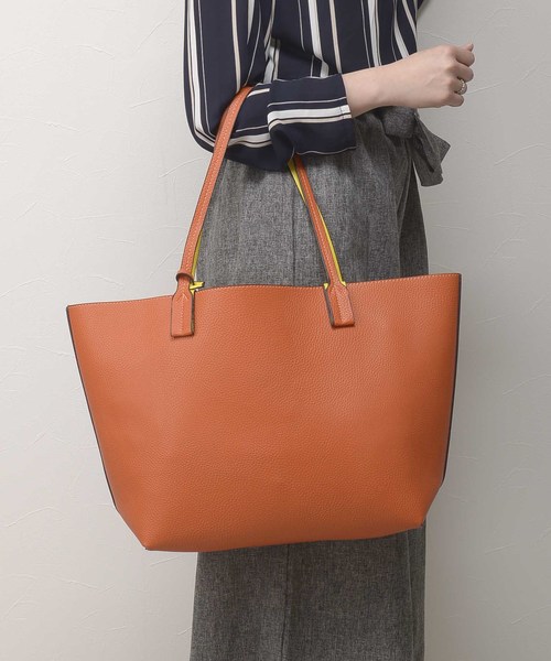 PLAIN CLOTHING（プレーンクロージング）の「A4サイズ対応★パスケース＆ポーチ付きリバーシブルトートバッグ（トートバッグ・レディース・オレンジ系その他/グレー系その他・FREE）」の2枚目の写真