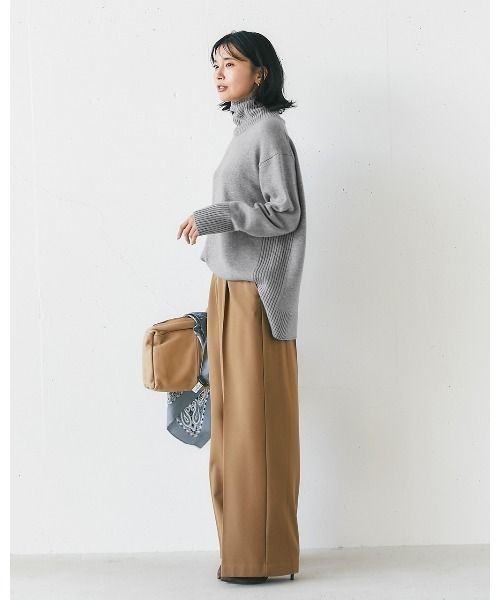 DoCLASSE( ドゥクラッセ)の「サキソニーライク・ワイド(その他パンツ・レディース・ブラック/アイボリー/キャメル・7/9)」の12枚目の写真