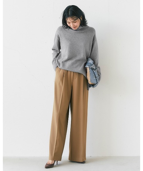 DoCLASSE( ドゥクラッセ)の「サキソニーライク・ワイド(その他パンツ・レディース・ブラック/アイボリー/キャメル・7/9)」の13枚目の写真