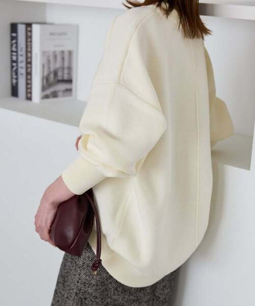 SLOBE IENA(スローブイエナ)の「《WEB限定/追加》オーバーサイズ スウェットライクニット(ニット/セーター・レディース・ピンク系その他/ボルドー/アイボリー/チャコールグレー/ベージュ/ブラック/ブルー・FREE)」の2枚目の写真