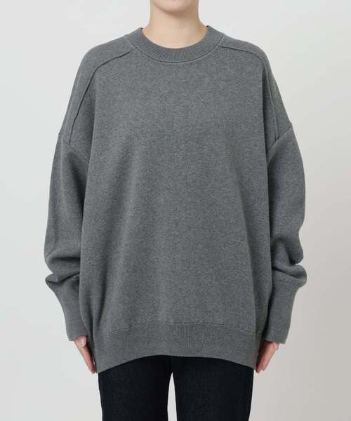 SLOBE IENA(スローブイエナ)の「《WEB限定/追加》オーバーサイズ スウェットライクニット(ニット/セーター・レディース・ピンク系その他/ボルドー/アイボリー/チャコールグレー/ベージュ/ブラック/ブルー・FREE)」の10枚目の写真