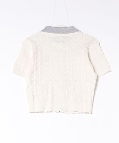 GORGE(ゴージ)の「《配色ポロ襟》ニット・セーター/プレッピー/春夏秋/全3色(ニット/セーター・レディース・オフホワイト/ネイビー/杢グレー・F)」の4枚目の写真
