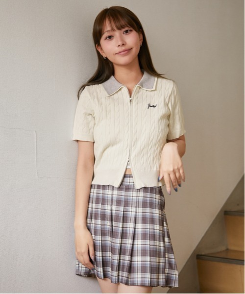 GORGE(ゴージ)の「《配色ポロ襟》ニット・セーター/プレッピー/春夏秋/全3色(ニット/セーター・レディース・オフホワイト/ネイビー/杢グレー・F)」の17枚目の写真