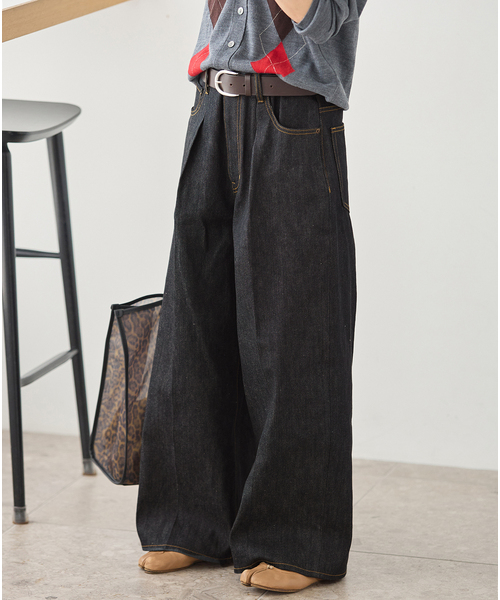 JOURNAL STANDARD(ジャーナルスタンダード)の「DENIM CENTER CREASE 5PK(デニムパンツ・レディース・ブルー系その他/ネイビー・38/36)」の5枚目の写真