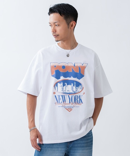 PONY(ポニー)の「【PONY】別注 プリント 半袖Tシャツ(Tシャツ/カットソー・メンズ・ブラック/ホワイト/ホワイト系/アイボリー/アイボリー系2/アイボリー系/ライトグレー系1/ブラック系2/ブラック系1/ブラック系/ホワイト系2/ホワイト系1・SMALL/MEDIUM/X-LARGE/LARGE)」の3枚目の写真