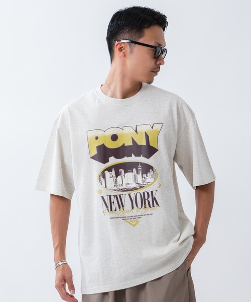 PONY(ポニー)の「【PONY】別注 プリント 半袖Tシャツ(Tシャツ/カットソー・メンズ・ブラック/ホワイト/ホワイト系/アイボリー/アイボリー系2/アイボリー系/ライトグレー系1/ブラック系2/ブラック系1/ブラック系/ホワイト系2/ホワイト系1・SMALL/MEDIUM/X-LARGE/LARGE)」の11枚目の写真