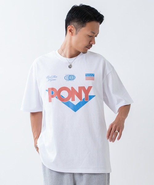 PONY(ポニー)の「【PONY】別注 プリント 半袖Tシャツ(Tシャツ/カットソー・メンズ・ブラック/ホワイト/ホワイト系/アイボリー/アイボリー系2/アイボリー系/ライトグレー系1/ブラック系2/ブラック系1/ブラック系/ホワイト系2/ホワイト系1・SMALL/MEDIUM/X-LARGE/LARGE)」の2枚目の写真