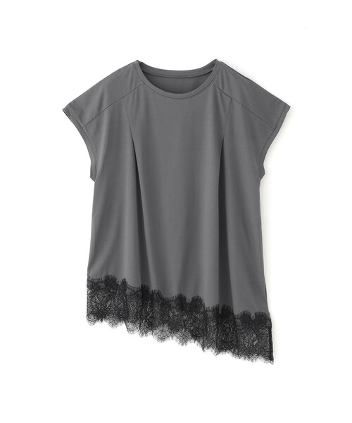 BIANCA(ビアンカ)の「【接触冷感】スムースポンチレースコンビカットソー(Tシャツ/カットソー・レディース・チャコールグレー/ホワイト/ブラウン/ブラック・38)」の18枚目の写真