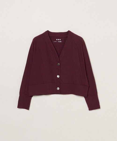 three dots(スリードッツ)の「ジャージーコレット コクーンカーディガン(カーディガン/ボレロ・レディース・ブルー系その他/ピンク系その他/バーガンディー・SMALL)」の3枚目の写真