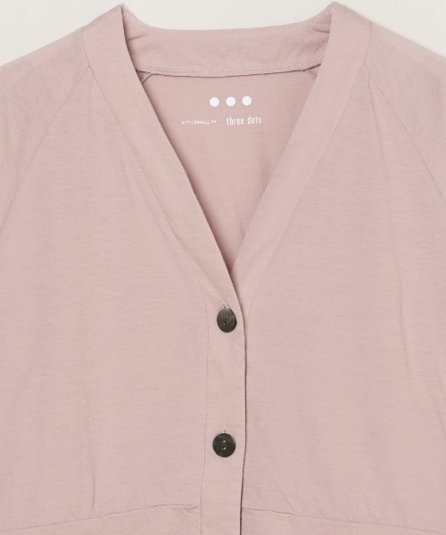 three dots(スリードッツ)の「ジャージーコレット コクーンカーディガン(カーディガン/ボレロ・レディース・ブルー系その他/ピンク系その他/バーガンディー・SMALL)」の5枚目の写真