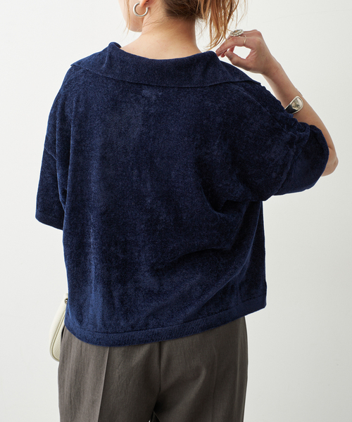 Spick & Span(スピックアンドスパン)の「R/NYモールヤーンポロシャツニット(ニット/セーター・レディース・ネイビー/カーキ・FREE)」の13枚目の写真