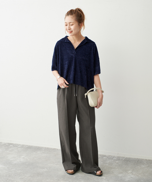 Spick & Span(スピックアンドスパン)の「R/NYモールヤーンポロシャツニット(ニット/セーター・レディース・ネイビー/カーキ・FREE)」の15枚目の写真