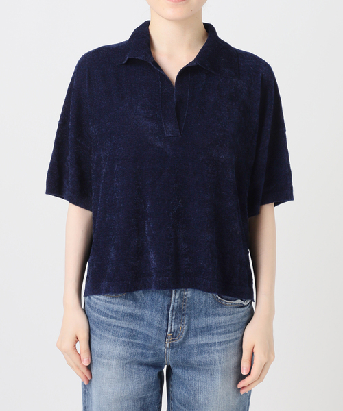 Spick & Span(スピックアンドスパン)の「R/NYモールヤーンポロシャツニット(ニット/セーター・レディース・ネイビー/カーキ・FREE)」の18枚目の写真