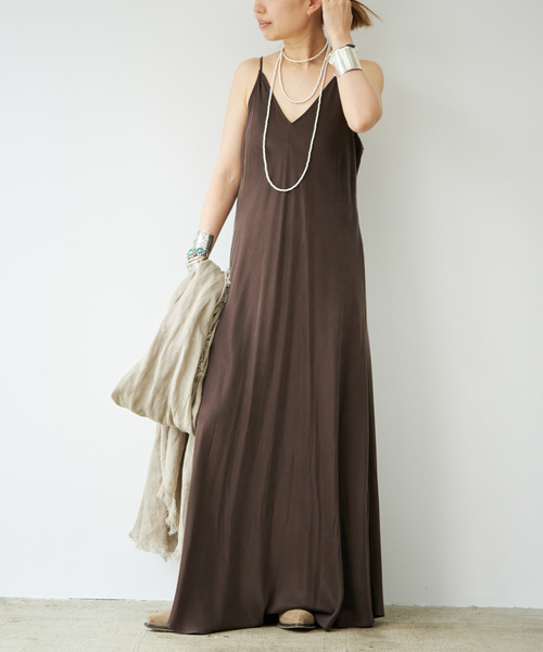 Deuxieme Classe(ドゥーズィエムクラス)の「Cu/R Camisole ドレス(ワンピース・レディース・ブラウン・38/36)」の1枚目の写真