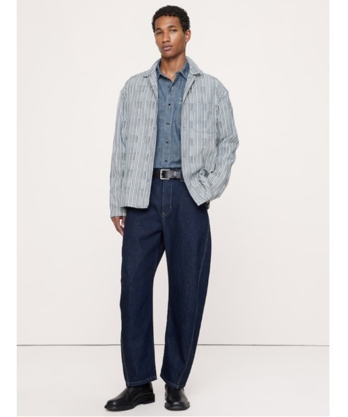 Banana Republic(バナナリパブリック)の「リラックスフィット テクスチャーフランネル シャツ(シャツ/ブラウス・メンズ・インディゴブルー・XL/L/M/S)」の1枚目の写真