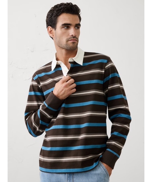 BANANA REPUBLIC FACTORY STORE（バナナリパブリック ファクトリーストア）の「BANANA REPUBLIC FACTORY STORE　　ラグビーポロシャツ（ポロシャツ・メンズ・ブラウン/ネイビー・S/M/L/XL）」の2枚目の写真