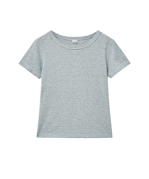 RENSE（レンセ）の「Slim Fit Striped Tee Melange Gray（Tシャツ/カットソー・レディース・その他・OS）」の3枚目の写真
