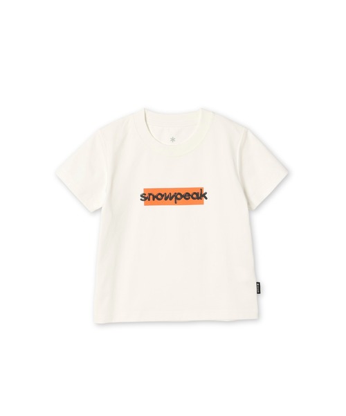 Snow Peak(スノーピーク)の「Snow Peak / SP Reflective Typography T Kids リフレクティブ タイポグラフィ Tシャツ キッズ(Tシャツ/カットソー・キッズ・オフホワイト/チャコール・125cm/140cm/110cm)」の1枚目の写真